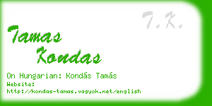 tamas kondas business card
