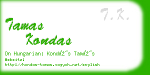 tamas kondas business card